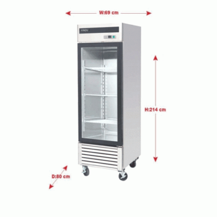 ثلاجة عرض باب واحد بانكول زجاجى - ستيل