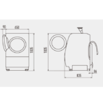 غسالة ومجفف باناسونيك 17 كيلو أمامية - انفيرتر