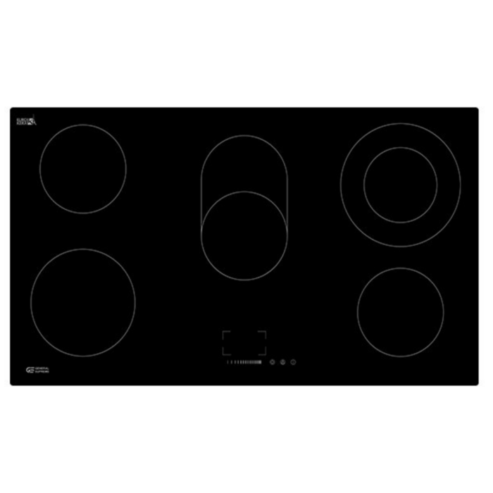 سطح بلت ان كهرباء جنرال سوبريم 5 عيون سيراميك - 90 سم GS M90HE
