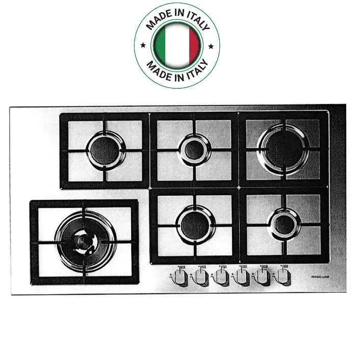 بوتاجاز مسطح غاز بلت ان ماجيك لاين 90سم - إيطالي MHL9G6VCS بوتاجاز مسطح غاز