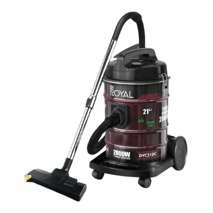 مكنسة كهربائية برميل رويال 2000 وات-أسود*أرجواني RA-VCM2121 مكنسة كهربائية برميل