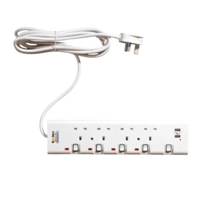توصيلة كهربائية كولن 3 متر 4 مخارج - أبيض 301100007 توصيلة كهربائية