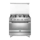 فرن غاز وكهرباء البا 90*60 سم 6 شعلات - إيطالي - ستيل FEX 9642 FG SA