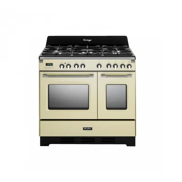 فرن غاز و كهرباء البا 90 سم 5 عيون ايطالى - كريمى 9T VBC 634 فرن غاز و كهرباء