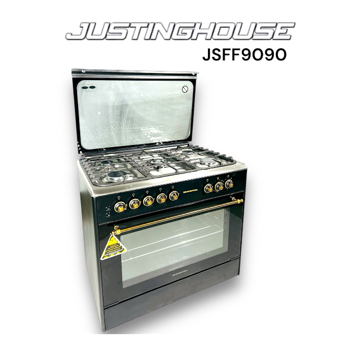 فرن غاز 5 عيون جيستنج هاوس 60*90 سم تركي- فضي JSFT9090 فرن غاز