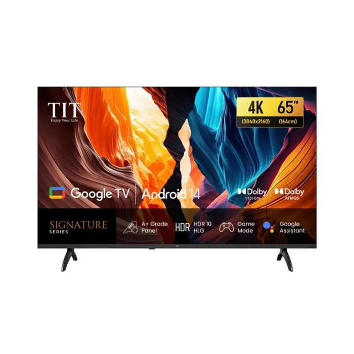 شاشة تي اي تي 65 بوصة سمارت 4K UHD - أندرويد 14 - أسود 65G2025 شاشة تي اي تي