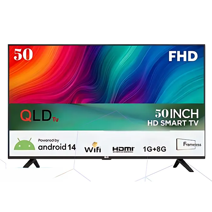شاشة سمارت كيولد 50 بوصة DLED - FHD - أندرويد 14 - أسود QLDT-50S1 شاشة سمارت