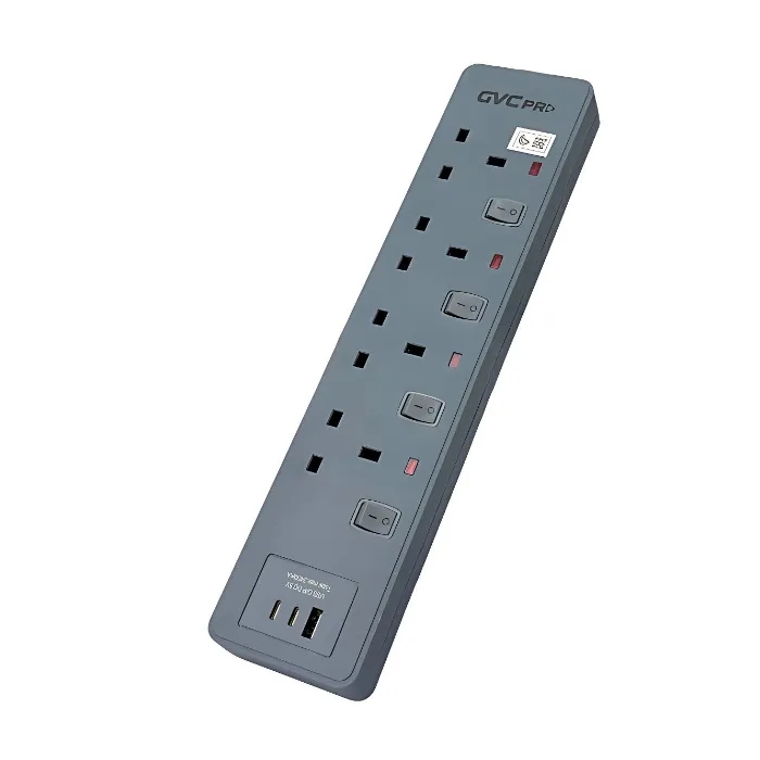 موصل كهرباء جي في سي برو 3 متر 4 منافذ 1USB + 2TC – رمادي GVCPE-04US-3M موصل كهرباء جي في سي برو 3 متر 4 منافذ 1USB + 2TC – رمادي GVCPE-04US-3M - الصورة 1