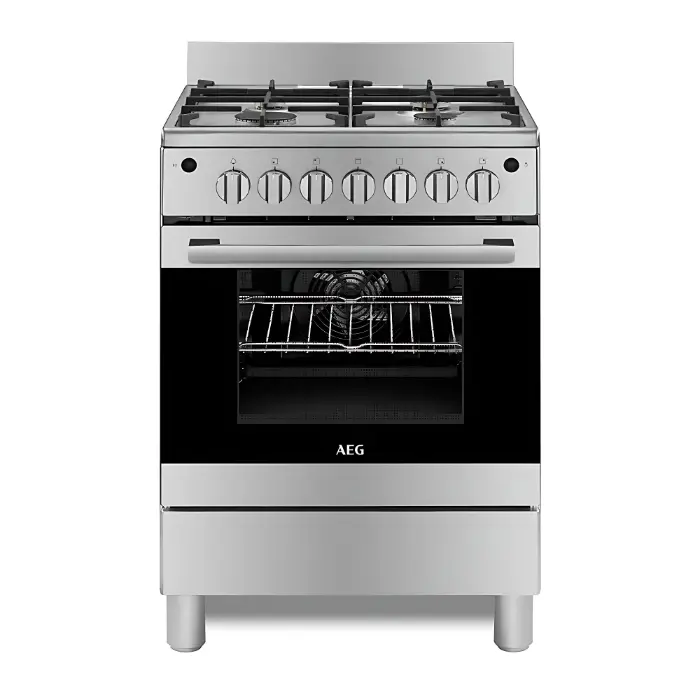 فرن 4 عيون أيه إي جي غاز و كهرباء 60*60 سم 71 لتر ستيل 10366MM-MD فرن 4 عيون